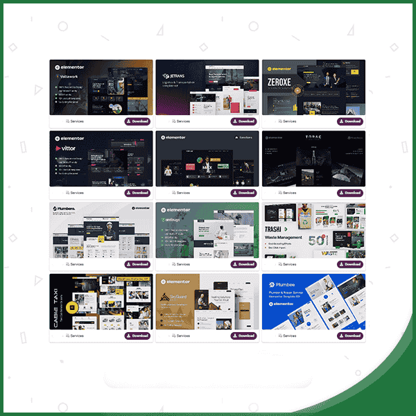 WordPress 100 Elementor template